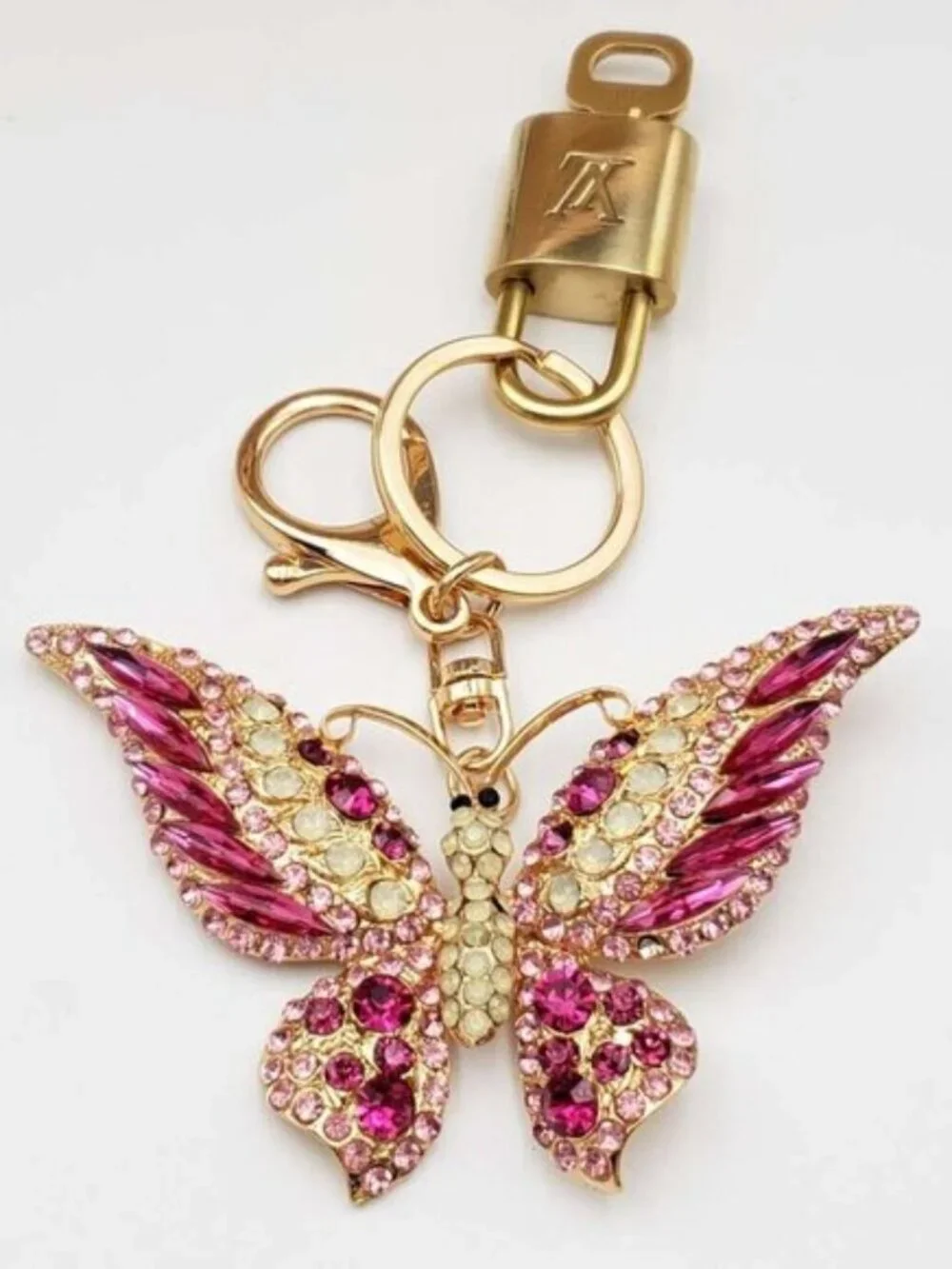 Authentic Louis Vuitton Padlock Gold🔒Key Set + Unbranded Butterfly Charm